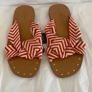 Women's Louise Chevron Print Knotted Slide Sandals Universal Thread Red Size 6